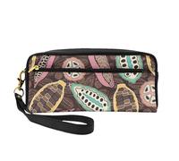 Baccello Di Cacao Colorato, Borsa per il trucco Borsa per cosmetici Borsa da viaggio portatile da toilette Astuccio in pelle per donne e ragazze