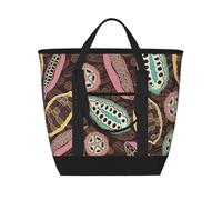Baccello di cacao colorato,Borsa porta pranzo grande capacità isolata per donne e uomini, lavoro, picnic, viaggi
