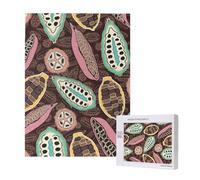 Baccello di cacao colorato,Puzzle in legno da 500 pezzi per adulti e adolescenti