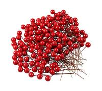 Bacche artificiali, bacche decorative rosse, natale, bacche di agrifoglio, sfera di schiuma, filo di ferro, sfera rossa, manico del caffè, ghirlanda, accessori per feste di Natale, decorazione, 200