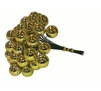 Bacche d'alloro per corone da cerimonia, Bacche color oro con filo. 50 bacche diametro 24mm