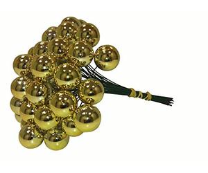 Bacche d'alloro per corone da cerimonia, Bacche color oro con filo. 50 bacche diametro 24mm