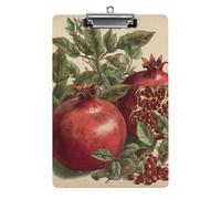 Bacche di melograno portablocco acrilico carino moda portablocco decorativo, 31,8 x 21,6 cm, formato A4, clip in acrilico per classe, insegnanti, forniture per ufficio