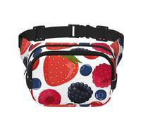 Bacche mature che cadono Lamponi, Marsupio quadrato a doppio strato, borsa da viaggio, marsupio casual