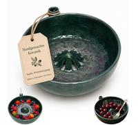Bacche per il lavaggio delle bacche in ceramica, ciotola girevole per bacche con fori, design a vortice autorisciacquante per mirtilli, fragole, uva, preparazione di insalate (plastica)