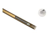 BACCHETTA A MOLLA DIAMETRO 13 MM. ALLUMINIO VERNICIATO BRONZO ESTENSIBILE PER TENDE A VETRO SENZA FORI REGOLABILE (BRONZO, 27-40)