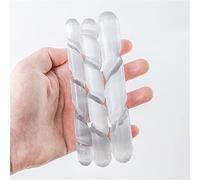 Bacchetta a spirale in cristallo di selenite naturale Bacchetta for massaggio marocchino Accessori for la terapia dei punti di agopuntura decorazione della stanza (Color : Cylindrical Spiral)