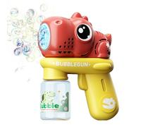 Bacchetta automatica per bolle, alimentata a batteria, portatile, a prova di perdite, a forma di dinosauro, per bambini 3 agli 8 anni, per bambini e ragazze, per feste all'aperto, feste di