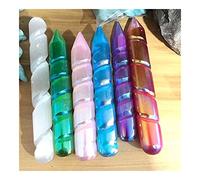Bacchetta da massaggio eliciforme di cristallo naturale Aura Bacchetta da massaggio con selenite Bacchetta da massaggio Yoni con pietra di cristallo curativa di grandi dimensioni come regalo for le do
