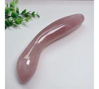 Bacchetta di cristallo di quarzo rosa naturale di qualità 18cm bacchetta di cristallo della pietra preziosa di cristallo artigianato bastone di massaggio Yoni come regalo for le donne 1 pz, quarzo ros