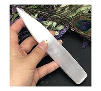 Bacchetta di cristallo di selenite Massaggio a spirale Lucido Log Stick Gypsum Cleanse raccolta domiciliare