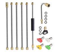 Bacchetta di estensione per idropulitrice - Attacco per pulizia grondaie 4000 psi | per idropulitrice ad alta pressione per grondaie, tetti, muri, ponti, cortili, pulizia esterna, prolunga in