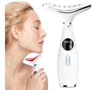 Bacchetta di massaggio di bellezza per viso e collo 3 modalità, 9 frequenze di vibrazione, riscaldamento a LED, 3 in 1 per la cura della pelle domestica, strumento di massaggio facciale