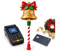 Bacchetta di Pagamento con Carta di Credito e Debito a Forma di Albero | Oggetto di Cassa Delle Vacanze Stampato In 3D, Bacchetta Nuova per Pagamenti Contactless per Negozi Al(Christmas-3)