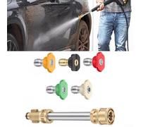 Bacchetta di prolunga per idropulitrice Portland per greenworks per husky - Kit spray in ottone con 5 ugelli Asta per lavaggio auto resistente