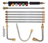 Bacchetta Di Prolunga Per Idropulitrice Set bacchetta acqua ad alta pressione: telescopica da 4000 PSI, strumento di pulizia professionale con 10 aste prolunga in acciaio inossidabile