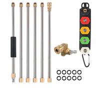 Bacchetta Di Prolunga Per Idropulitrice Set di bacchette estensione for idropulitrice ad alta pressione, ugelli for rondella for auto, pulizia degli strumenti connessione rapida(ColorF)