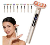 Bacchetta LED per occhi e massaggiatore occhi 9 in 1 con luce rossa, microcorrente EMS, calore e vibrazioni, strumento di bellezza per occhiaie, gonfiore e rughe sottili, regalo per le donne per la