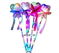 Bacchetta magica lampeggiante a LED palmare principessa bastone giocattolo per W/nodo arco regalo di Pasqua bagliore nelle ragazze scure cosplay adulti bambini bambini luci ragazze