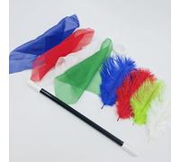 Bacchetta magica multiuso con 7 colori che cambiano piume/seta, illusioni per feste, espedienti, mentalismo, puntelli