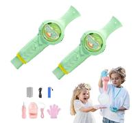 Bacchetta magica per bolle di nebbia, bacchetta elastica con guanti, per bambini, portatile, interattiva, per feste e regali (verde, A, 2 pezzi)