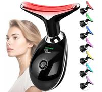 Bacchetta massaggiante facciale, luce a 7 colori, per scolpire viso e collo, regalo per lei, donne, mamma, moglie, nero brillante