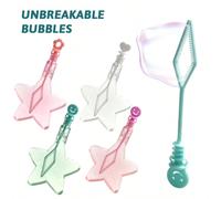 Bacchetta per bolle di sapone a forma di stella da tenere in mano per bambini, nei colori macaron (rosa, verde, bianco), compatta e portatile, adatta come gadget per feste, regali per le vacanze (colo