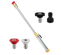 Bacchetta Per Idropulitrice - Spruzzatore Per Irrigazione Regolabile | Per Il Lavaggio Di Auto, La Pulizia Di Finestre, Bacchetta Per Lavatrice Per Tubo Da Giardino Con Connettore Rapido E 3 Ugelli