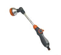 Bacchetta per irrigazione resistente in lega di zinco con testa regolabile a 180 gradi, 9 modalità di spruzzo e controllo del flusso d'acqua integrato per collegamento del tubo da giardino