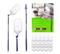 Bacchetta per la polvere, 20 spolverini di ricambio, manico lungo 90 cm, estensibile e soffice, a doppio lato, 360°