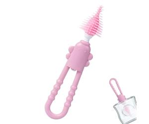 Bacchetta per la pulizia delle verruche per, pennello per ciuccio, capezzolo in silicone e detergente per bottiglie, strumento delicato con setole di lavaggio, bottiglia stretta