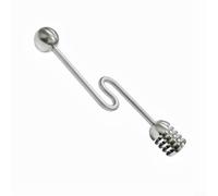 Bacchetta per miele in metallo da 15,2 cm per caffè e tè (curva) | Lunghezza perfetta di 15,2 cm, raggiunge pentole profonde, mantiene le mani pulite, ideale per contenitori di miele in vetro