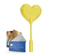 Bacchetta porta carte, design a forma di cuore, per carte di credito senza contatto, viaggi, parcheggio e uso quotidiano, Giallo, Refer to description, Unisex