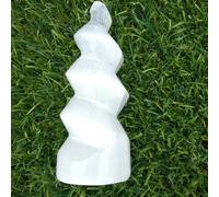 BACCHETTA SELENITE corno UNICORNO staffa pulizia aura negatività wicca magia