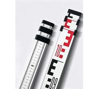 Bacchetta Telescopica Alluminio 3, 5, 7 e 10 Metri, Scala 1mm Livellazione | Corpo Alluminio Spesso, Base Acciaio Inox, Collari ABS, Zaino Incluso per Cantiere(3 meters)