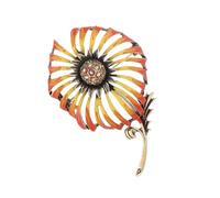 Bacchette Artigiane Gioielli Floreali Oro Olio Rhinestones Center Accessorio Cluster Spilla