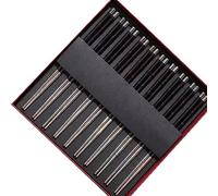 bacchette cinesi bacchette sushi Bacchette d'argento Bacchette antiscivolo riutilizzabili adatte per la confezione regalo della leadership senior(Color:H,Size:25cm)
