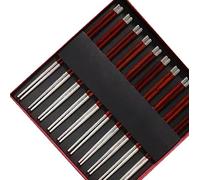 bacchette cinesi bacchette sushi Bacchette d'argento Bacchette antiscivolo riutilizzabili adatte per la confezione regalo della leadership senior(Color:D,Size:25cm)