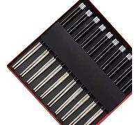 bacchette cinesi bacchette sushi Bacchette d'argento Bacchette antiscivolo riutilizzabili adatte per la confezione regalo della leadership senior(Color:C,Size:25cm)