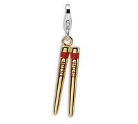 Bacchette Ciondolo .925 Argento Sterling & Placcato Oro Click On Amore La Vita