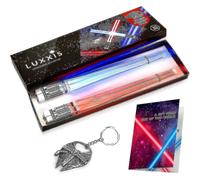 Bacchette con spada laser, bacchette luminose adatte per feste a tema Star Wars.