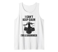 Bacchette da Batteria con Scritta I Can't Keep Calm I Am a Drummer Funny Canotta
