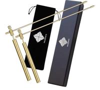 Bacchette da Rabdomante Professionali Modello REGOLABILE in Metallo / Ottone Dorato - Set di Bacchette da Radiestesia Leggere e Uniche + Scatola + Sacchetto