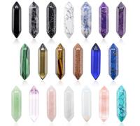 Bacchette di Cristallo Curative 20 Pezzi Set di Pietre Chakra Cristalli di Quarzo Naturale Chakra Guarigione Bacchette di Cristallo per la Meditazione che Bilancia lo Yoga
