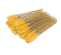 Bacchette di mascara per trucco usa e getta in nylon per sopracciglio per ciglia, pennello portatile 50pcs (Giallo)