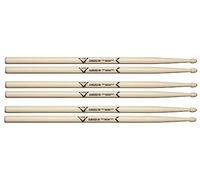 Bacchette di Vater VSP35BCL - 5B Serie Classici - Hickory - Punta di legno - Confezione da 3 paia