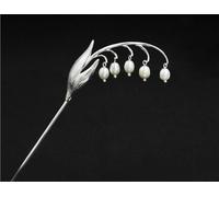 Bacchette for capelli for donna, bastoncini for capelli cinesi in argento 925 for capelli lunghi da donna, ramo di fiori con ciondolo di perle Forcina for capelli antica fatta a mano Accessori for cap