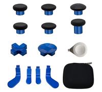 Bacchette in metallo placcato, 2 kit di cuscinetti a D, 4 pulsanti per innesco per capelli (mini e medio) di ricambio per controller Elite Series 2 - (placcatura blu)