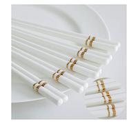 Bacchette in osso di alta qualità, 5 paia di bacchette riutilizzabili in porcellana, bacchette in ceramica per la tavola cinese per casa ristorante (24,5 cm) A