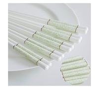 Bacchette in osso di alta qualità, 5 paia di bacchette riutilizzabili in porcellana, bacchette in ceramica per la tavola cinese per casa ristorante (24,5 cm) S